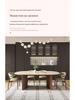 Mid-Century Style Oval Travertine Dining Table & Chair Set with French Solid Wood