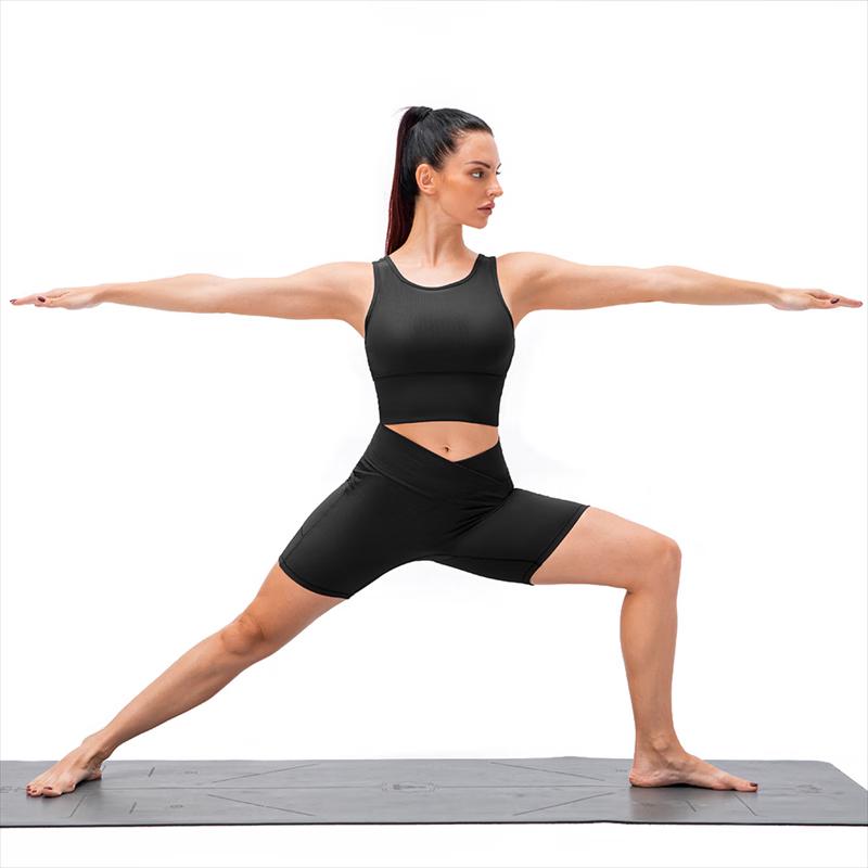 Yudong Women's High-Waisted Cross-Waist Yoga Shorts