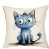 Bohemian 3D Black Cat Cushion Cover Pillowcase Home Bedroom Living Room Decor Home Decoration Zipper Washable Fast Shipping