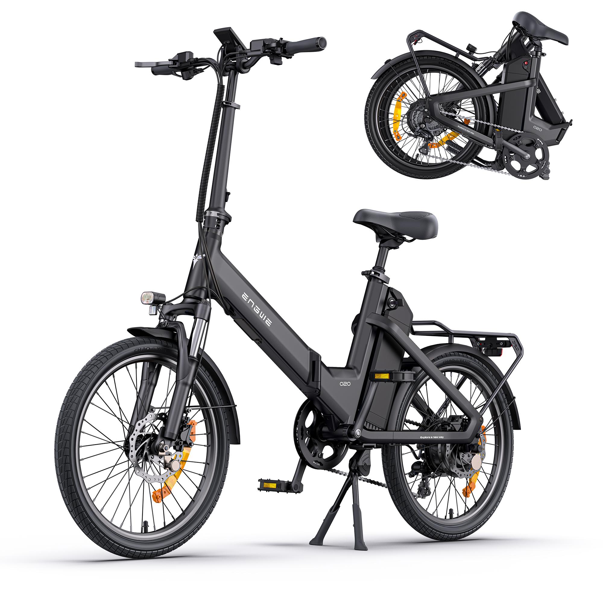 ENGWE O20 Elektrofahrrad 26kg Leichter Rahmen, 140km Reichweite, Boost-Modus, Empfindliche Hydraulische Bremsen, 4A Schnellladegerät Faltbares E-Bike grau