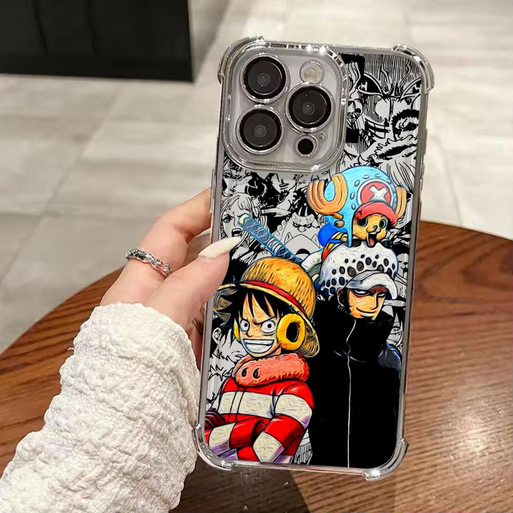 Anime Gear 5 LuffyS Plating Phone Case For Xiaomi Redmi A7 15 15C 14C K50 Note 15 14 13 12 12s Pro Plus 4G 5G Anti Fall Airbag