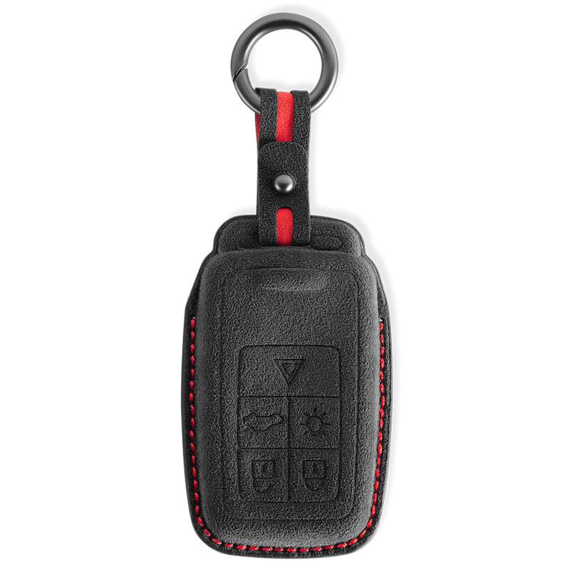 Suede Key Case for Volvo XC60, S60, XC40, XC90, S90, and V90 - Premium Key Cover and Protector Keybag Keychain