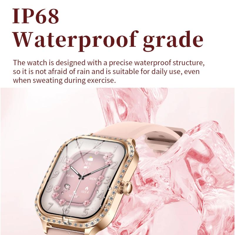 2025 Ny Mote Smart 1.75" HD Skjerm Klokke Kvinner AMOLED Buet Skjerm IP68 Vanntett Helse Anrop Smartklokke Apple Watch Damer for Dame Gave