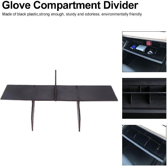 Glove Box Organizer Storage Insert Divider Compatible with Tesla 2024 Center Console Tray Car Interior Accessory 13.58X2.75X0.11In