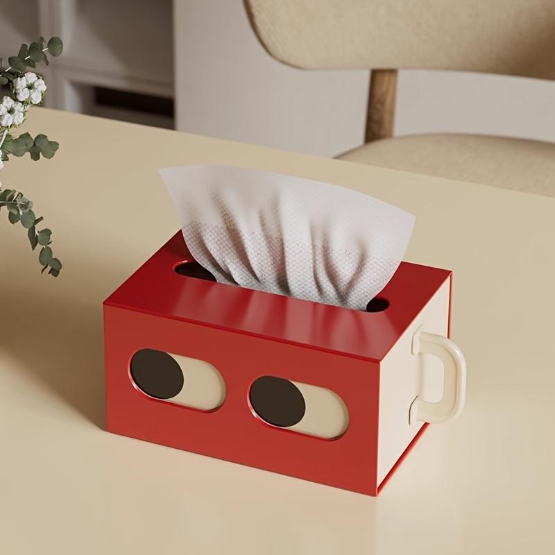 1pc Cute Small Expression Plastic Tissue Extractor Box, Home Decoration, Household Daily Desktop Tissue Box Holder, Suitable for Bedroom, Living Room