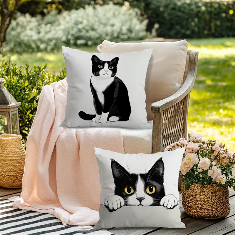 Cute Little Cate Home Cushion Covers Polyester Pillow Cover For Sofa Chair Bed Car Party Table Decoration