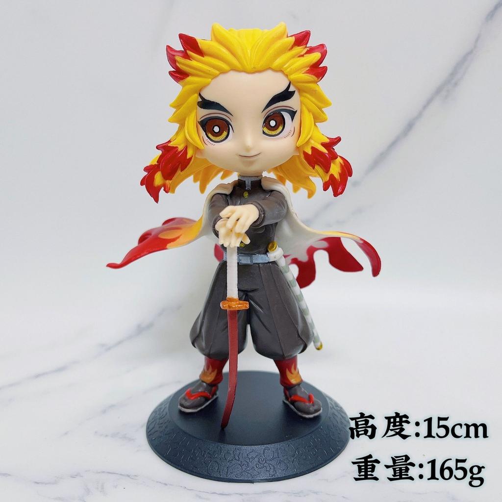 Anime 15cm Demon Slayer Figure Nezuko Tanjirou Zenitsu Inosuke Kyoujurou Giyuu Kawaii Qposket PVC Model Toys children Perfect Gift