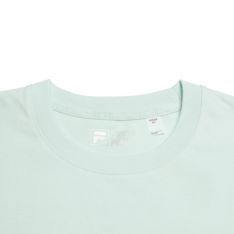 FILA Original Cartoon Animal Embroidered Casual T-Shirt Men tops Light-Grass-Green F61M629103FLG