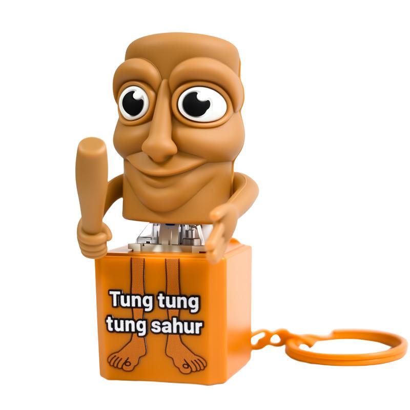 

Luminous Tung Tung Tung Sahur Keychain Wooden Stick Man Button Keychain Pendant Anime Surrounding Decoration Kid‘S Birthday Present Toys