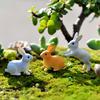 2Pcs Rabbit Ornament Miniature Figurine Fairy Garden Terrarium Landscape Decor ADM