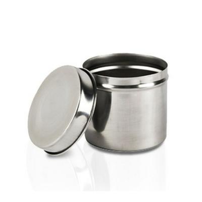 BM Round Sanitary Napkin 8cm Semi-permanent Round Container Stainless Steel Cotton Container Auxiliary Materials, 1 Piece, Round Cotton Container