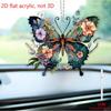 1PC Explosive Acrylic Flat Butterfly Flower Creative Pendant Car Rearview Mirror Decoration Pendant Home Festival