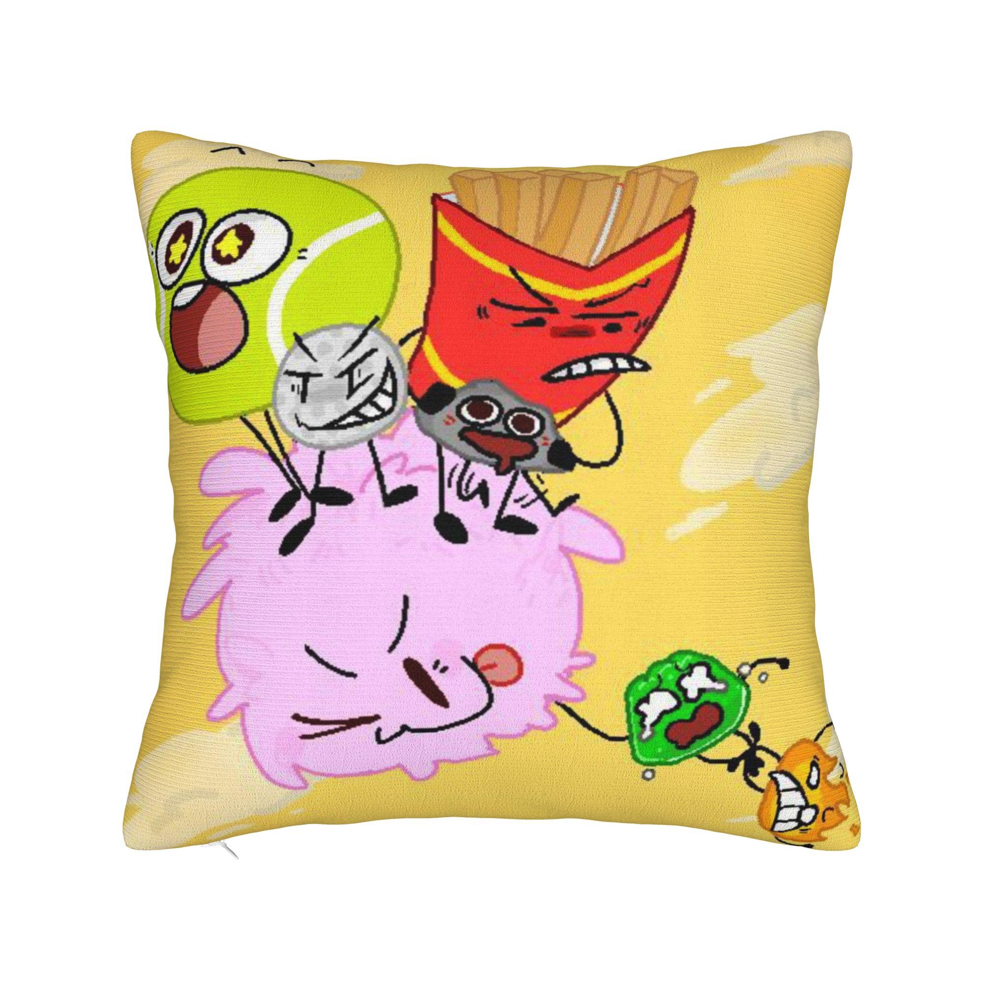 Декоративная наволочка BFDI Битва за Остров Мечты Мерч Дом Наволочка Чехол Квадратный Разные Размеры 12x12Inch