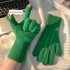 Wool Blend Knitted Gloves Unisex Winter Touchscreen Gloves Windproof Warm Driving Texting Daily Finger Gloves for