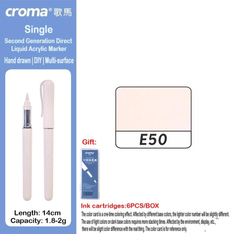 Croma 160/1 Farben Nachfüllbares Direktflüssig-Acrylmarker-Set mit Weicher Spitze, Waschbarer Aquarellpinsel Schulausstattung