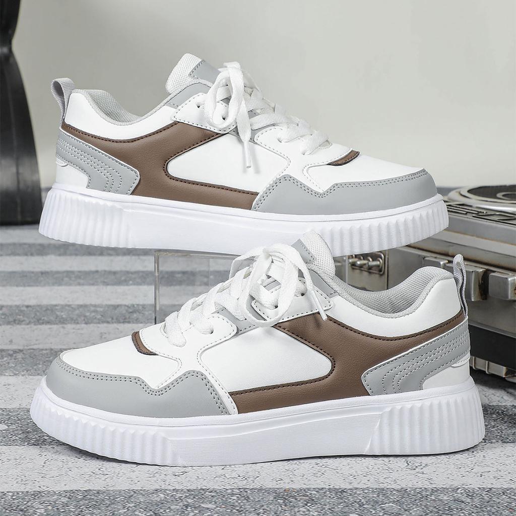 White Shoes Fashion Board Shoes for Women Fashion Casual Walking Shoes Men Leisure Sneakers PU Leather Trainers Waterproof