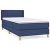 3130255 vidaXL Lit à sommier tapissier avec matelas Bleu 100x200 cm Tissu