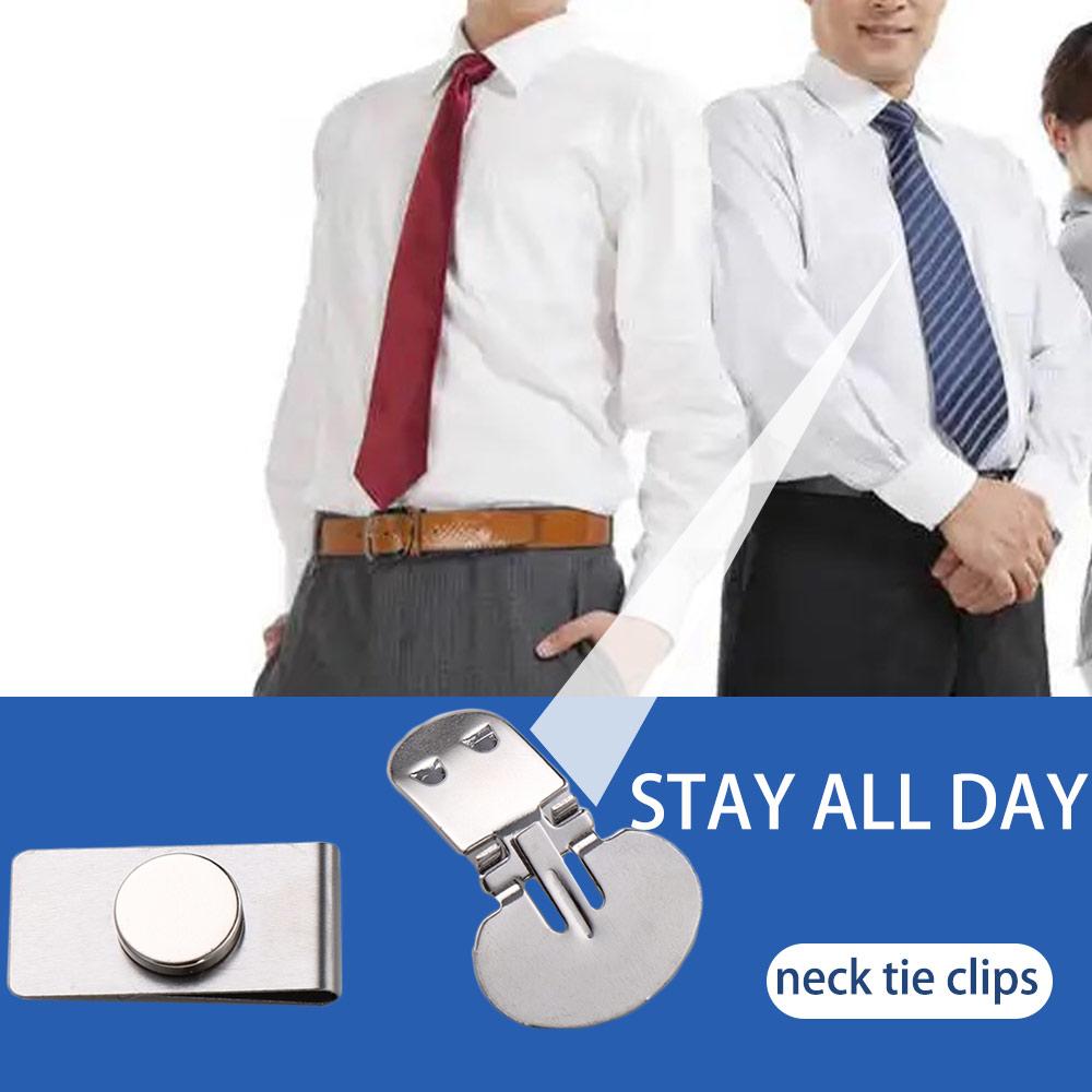 Hidden Tie Fixed Gift Clasp Clip Men Necktie Buckle Invisible Magnet Tie Clip Necktie Bar Clasp
