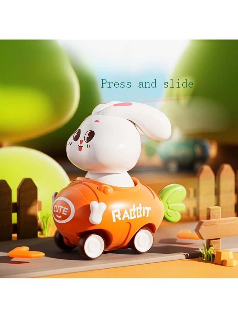 Cute Easter Rabbit Toy Car , Ideal for Indoor Decor, Festive and Birthday Gifts, Micro Landscape Creative Desktop Ornaments