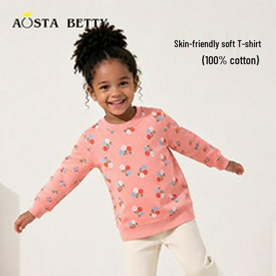 New Kids' European Style Reindeer Embroidery Sweatshirt - Round Neck Pullover for Boys