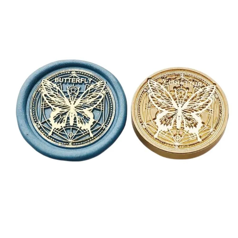 Butterfly Icon Wax Seal Stamp Replace Head Antique Metal Star Sky Pattern Sealing Wax Seals Head Retro Flowers