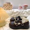 Round Head Small Leather Shoes Women's Shoes Foreign Style Design Sense Shallow Mouth Round Head Mary Jane Single Shoes