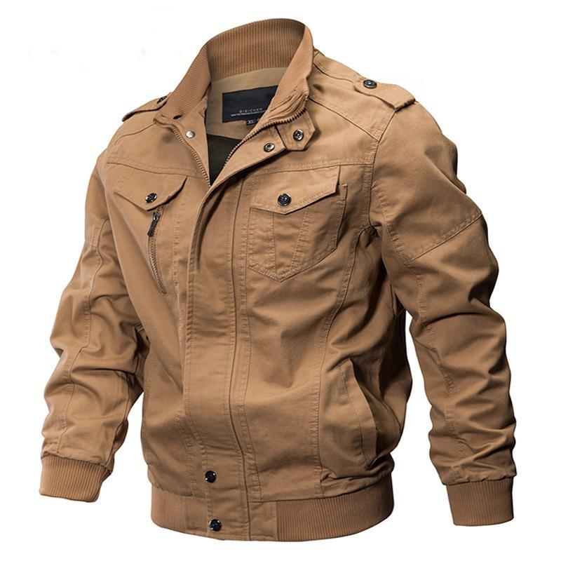Spring New Men's Casual Cotton Military Jacket Outdoor Loose Large Size Tooling Jacket