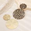 Large and Small Circular Leopard Print Metal Earrings