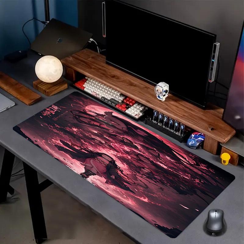 Demon Slayer Print Mouse Pad, Anti‑Slip Desktop keyboard Mat, for PC Laptop Gaming Working Daily Use, Cool Festival Surprise Gift