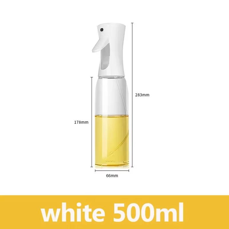 200/300/500m LOil Spray Plastic Household Kitchen Oil Spray Bottle or Oil Brush Nebulizing Mist Filling Cooking Dual Use BBQ