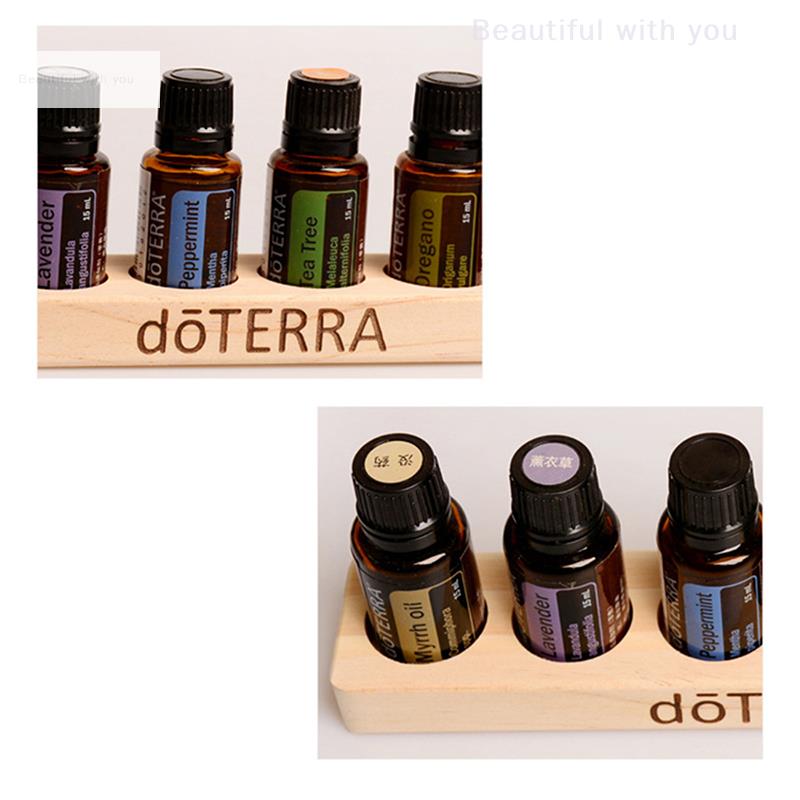 1pc Essential Oil Wooden Display Stand 6 Hole Essential Oil Storage Rack Smooth For DoTERRA Essential Oils Perfume Bottle Holder