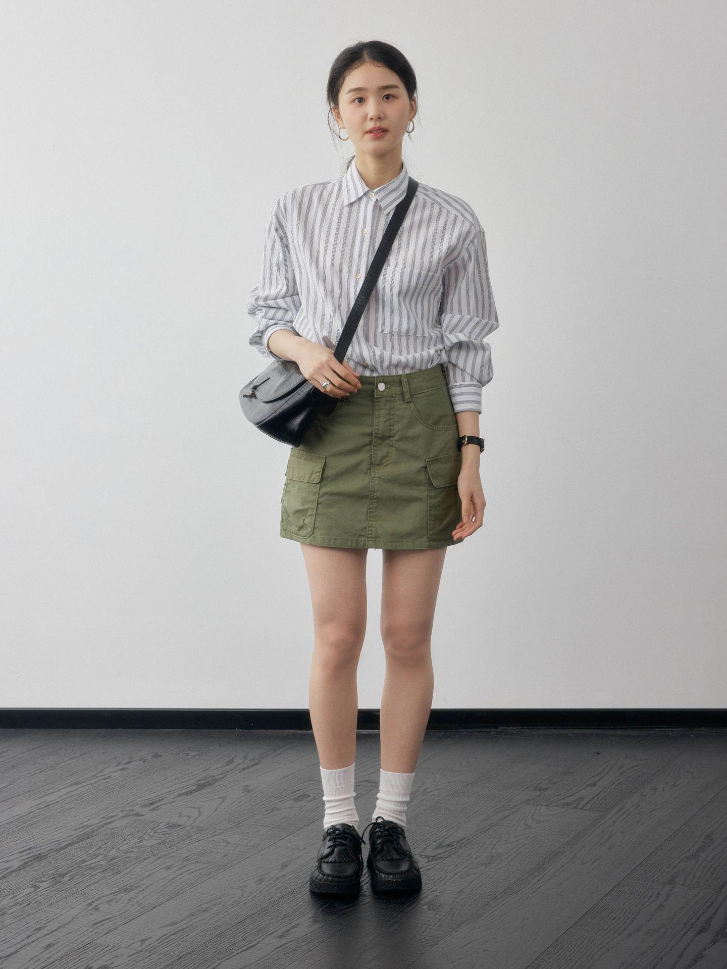 Shi Jian 2026 Spring Women s Striped Curved Hem Shirt - Exquisite, Fashionable, Versatile New Arrival (60226) One Size