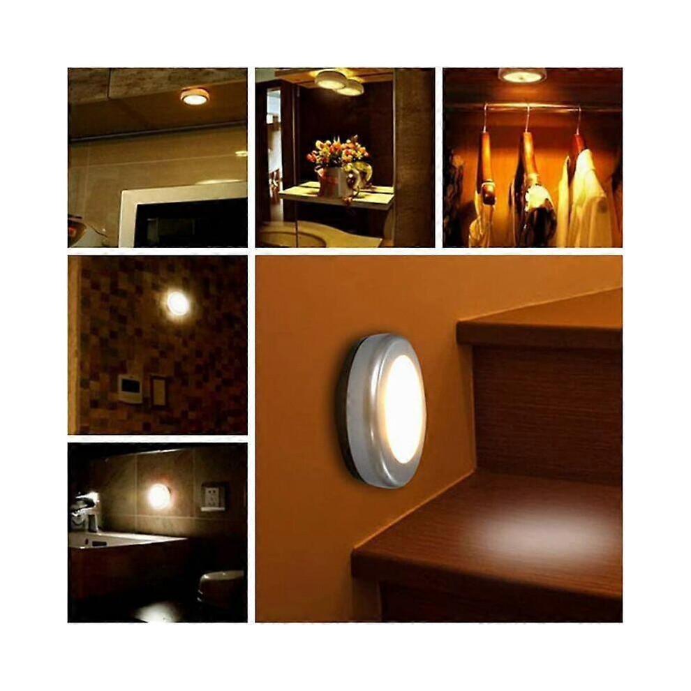 Cabinet 6 Night Wardrobe Light LED Motion Sensor Light with Magnetic Base for Kitchen Stair Display Cabinet White Warm White Light