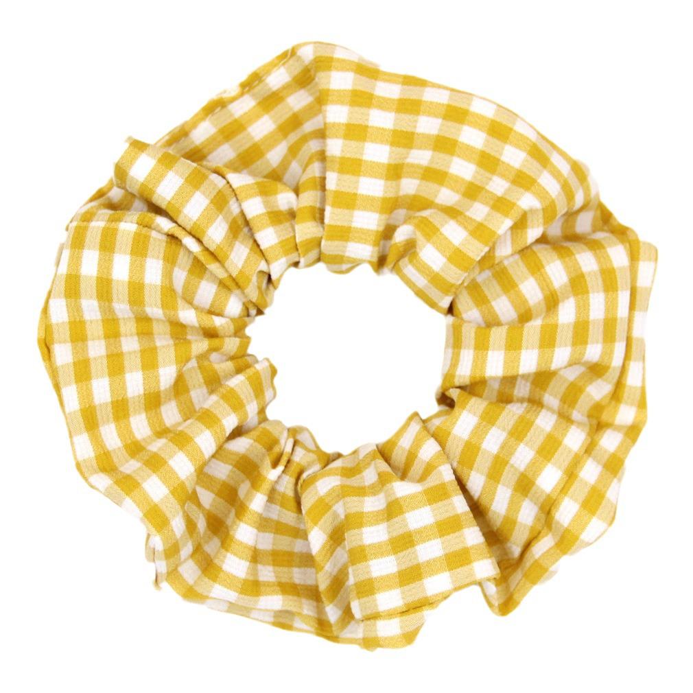Trendy White Checkered Elastic Hair Tie for Women - Korean Style Scrunchie