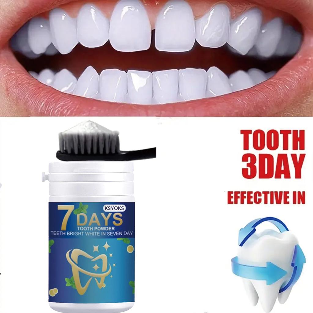 7-day tooth powder makes teeth bright, white, clear, and new breath