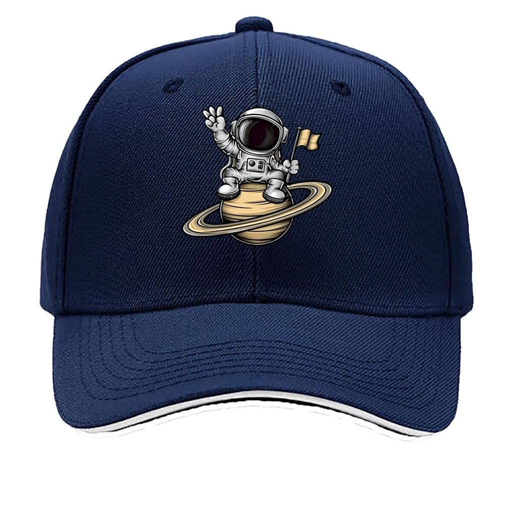 Unisexs Vintage Astronaut Print Adjustable Hat Casual Fashion Accessory Lightweight Hand Wash Only Sandwich Baseball Cap