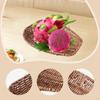 Imitation Rattan Basket Food Serving Holder Organizer Home Decor Woven Bread Vanity Tray for
