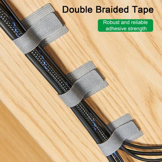 10/20/50/100Pcs Self Adhesive Cable Ties Adjustable Cord Straps Strong Stickiness Easy To Use Cable Management Clips