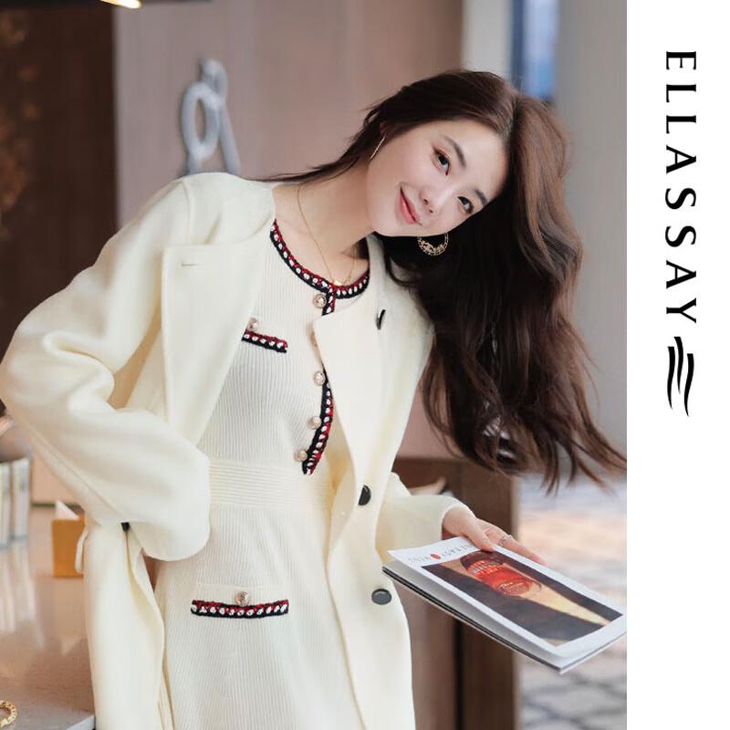 ELLASSAY Women's Autumn Wool Cashmere Blend Coat