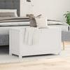 White Storage Chest 80 X 40 X 45.5 Cm Solid Pine Wood