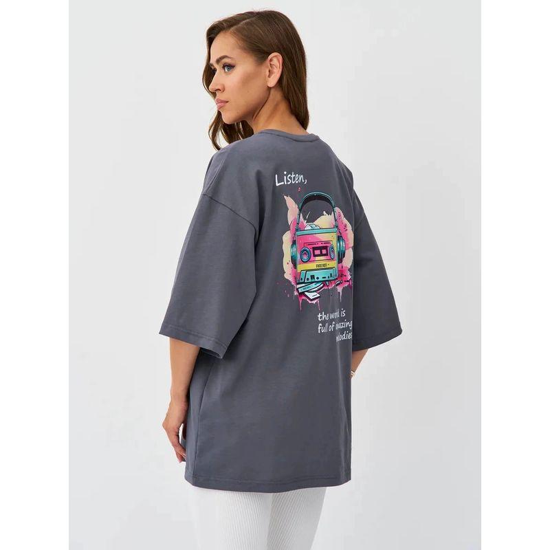 New Fashion T-shirt Fashion Wind New Fashion Casual Loose Round Neck Print Cotton T-shirt Top