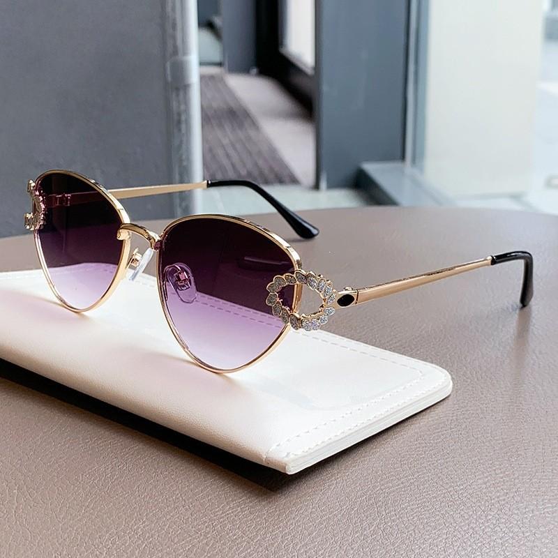 Womens Cat Eye Metal Sunglasses With Pc Lenses And Uv400 For Summer Outings