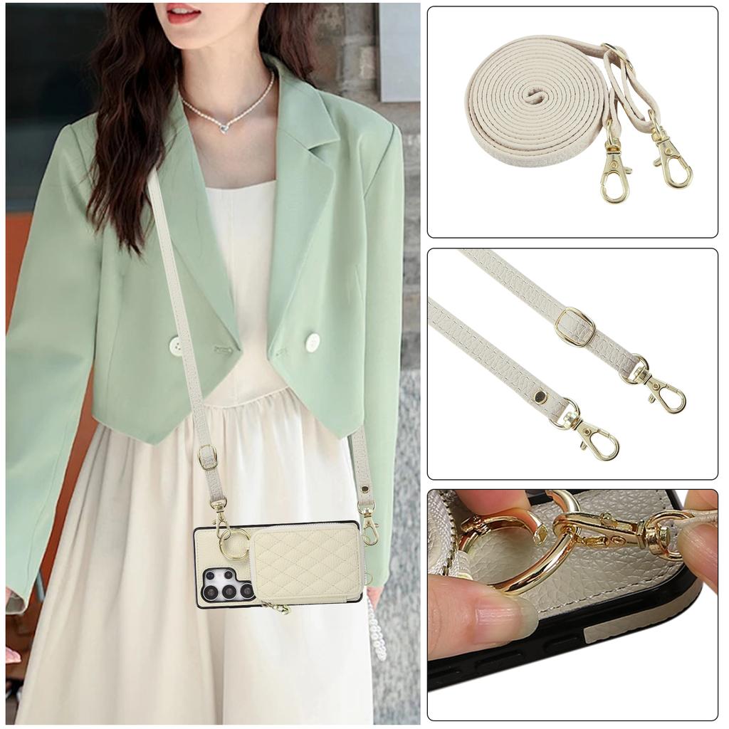 Crossbody Zipper Cards Solt Wallet Flip Leather Case For Samsung S26 Ultra S25 Plus S24 A26 A17 A07 Long Lanyard Bag Book Cover