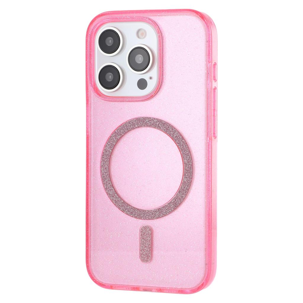 Für iPhone 15 Pro Hülle Kompatibel mit MagSafe 2.0mm PC+TPU Glitzer Handyhülle