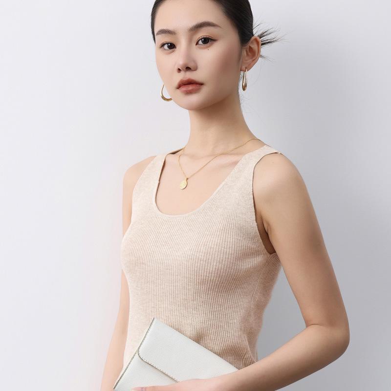 Wool Camisole Vest: Fine-Spun, Crew Neck or V-Neck, Slim-Fit Base Layer