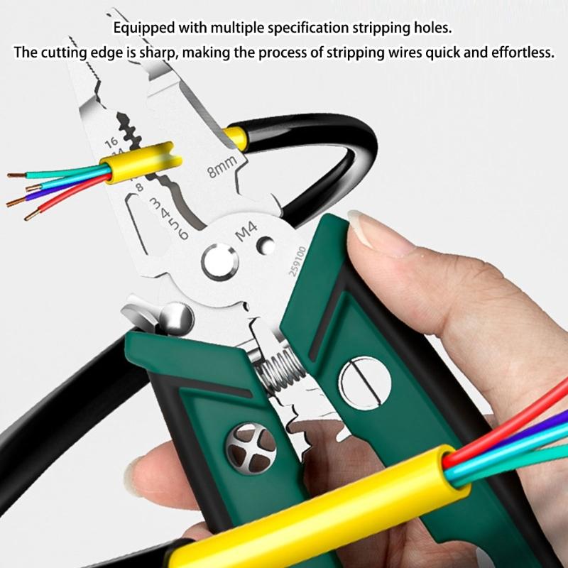 Electrician Wire Crimper Peeler Pliers Cable Stripping Multifunctional Press Plier Terminals Crimping Cutting Tool