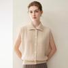 Women's 100% Pure Cashmere Cable Knit Lapel Vest - Autumn/Winter Sleeveless Warm Cardigan