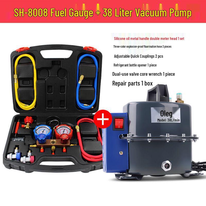 Dual-Use Automotive A/C Vacuum Pump for Evacuation, Pressurization & Leak Detection