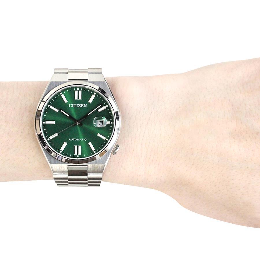 CITIZEN Automatic NJ0150-81X TSUYOSA Collection Sporty Simple Date Green Silver Stainless Wrist Watch For Men