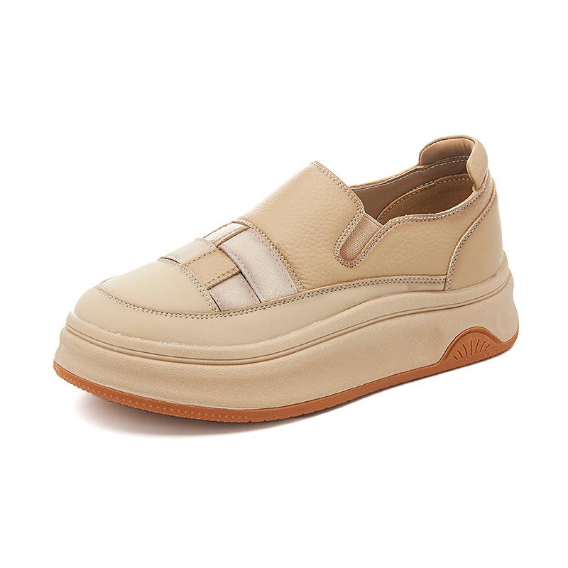 National style little white shoes 2025 spring and summer new retro color matching platform single shoes women's one-pedal comfortable commuting women